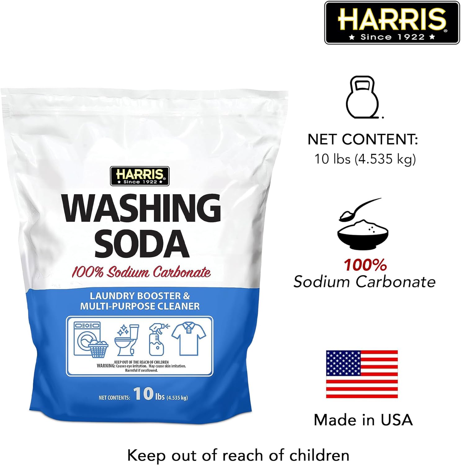 Harris Washing Soda, Sodium Carbonate, Laundry Booster and Multipurpos - PF  Harris