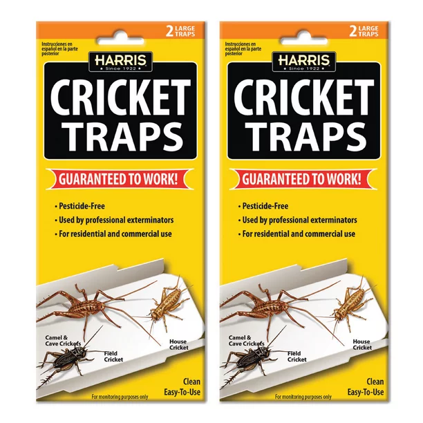 Harris Cricket Glue Traps, (2-Pack, 4 Traps Total)