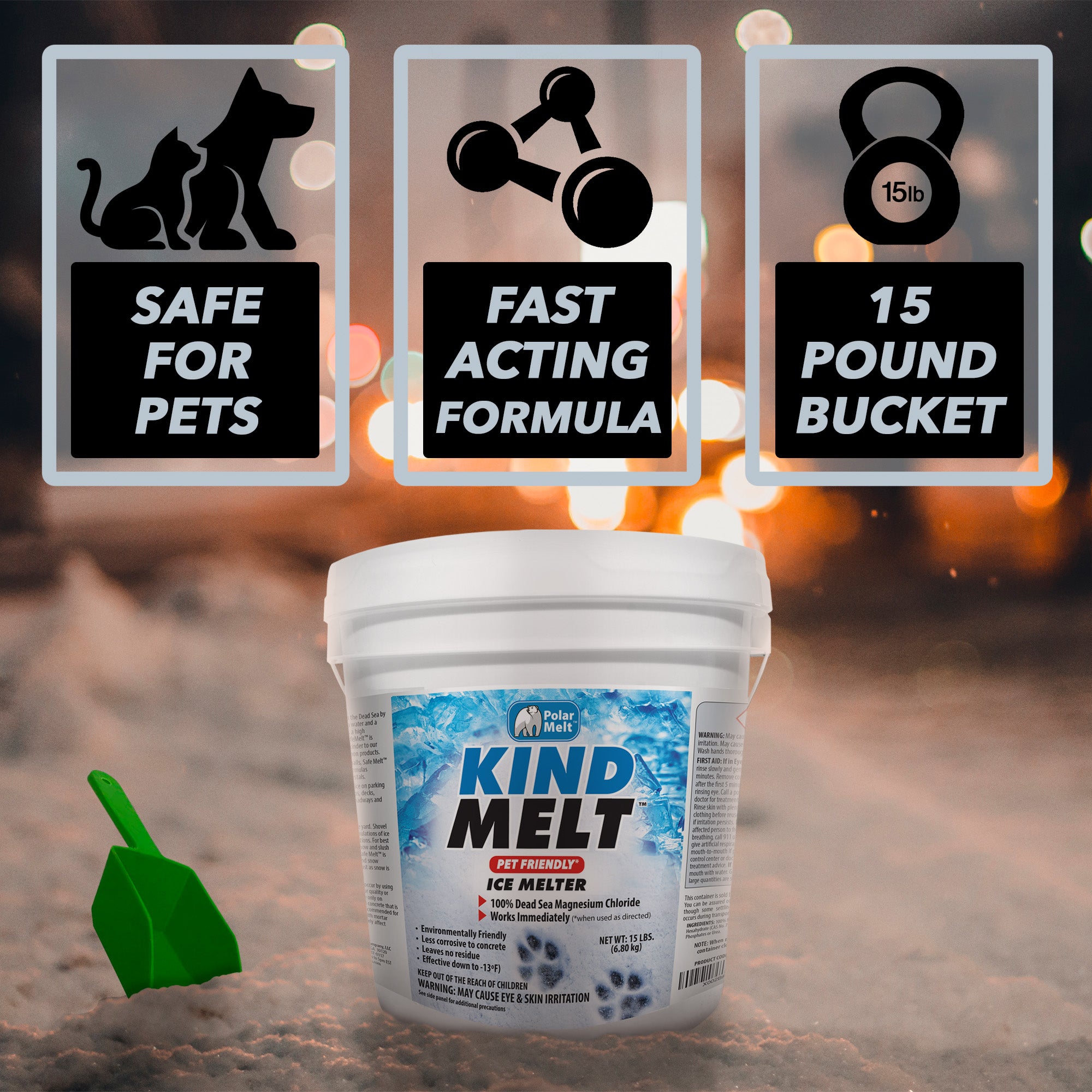 Harris Kind Melt Pet Friendly Ice Melt- 15lb with Scoop Included