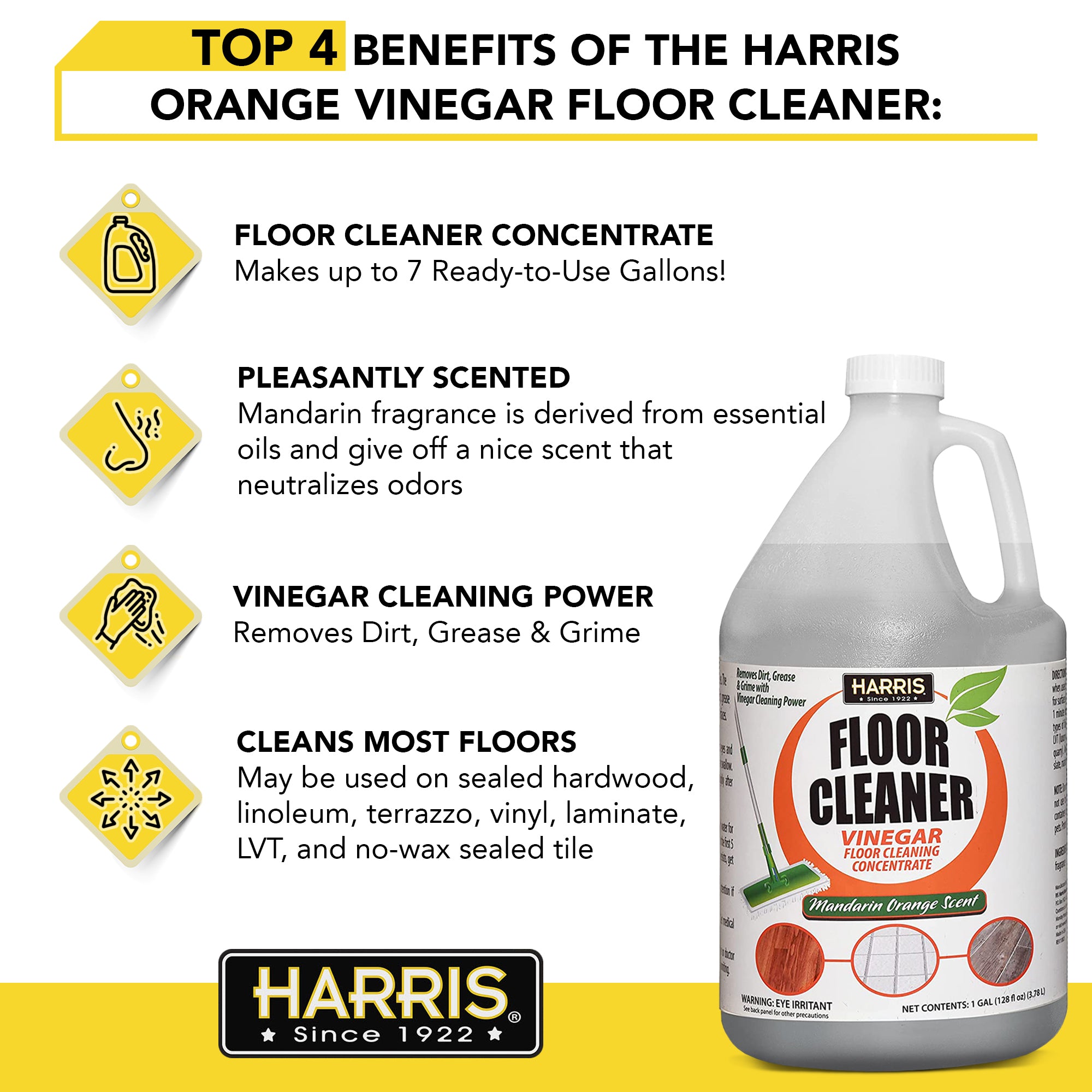 Harris Cleaning Vinegar, Eucalyptus (128 fl. oz.) - PF Harris