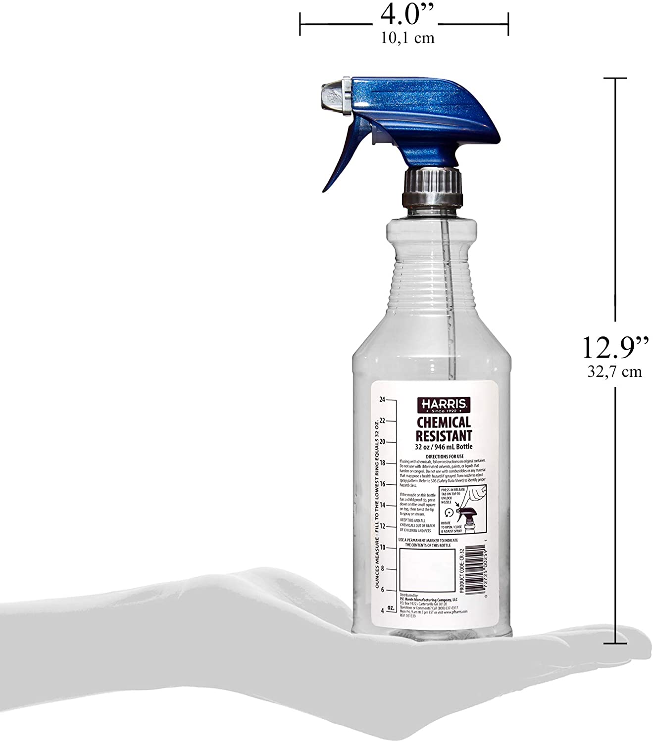 ACC_130 - Chemical Resistant Heavy Duty Bottle & Sprayer (32 oz)
