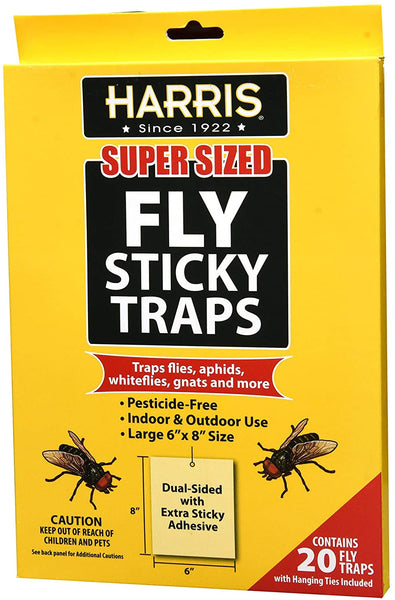 Harris Super Sized Hanging Fly Traps with Double Sided Sticky Surface, 20 Pack
