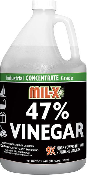 MIL-X 47% Vinegar, Extra Strength Industrial Grade Concentrate, Gallon