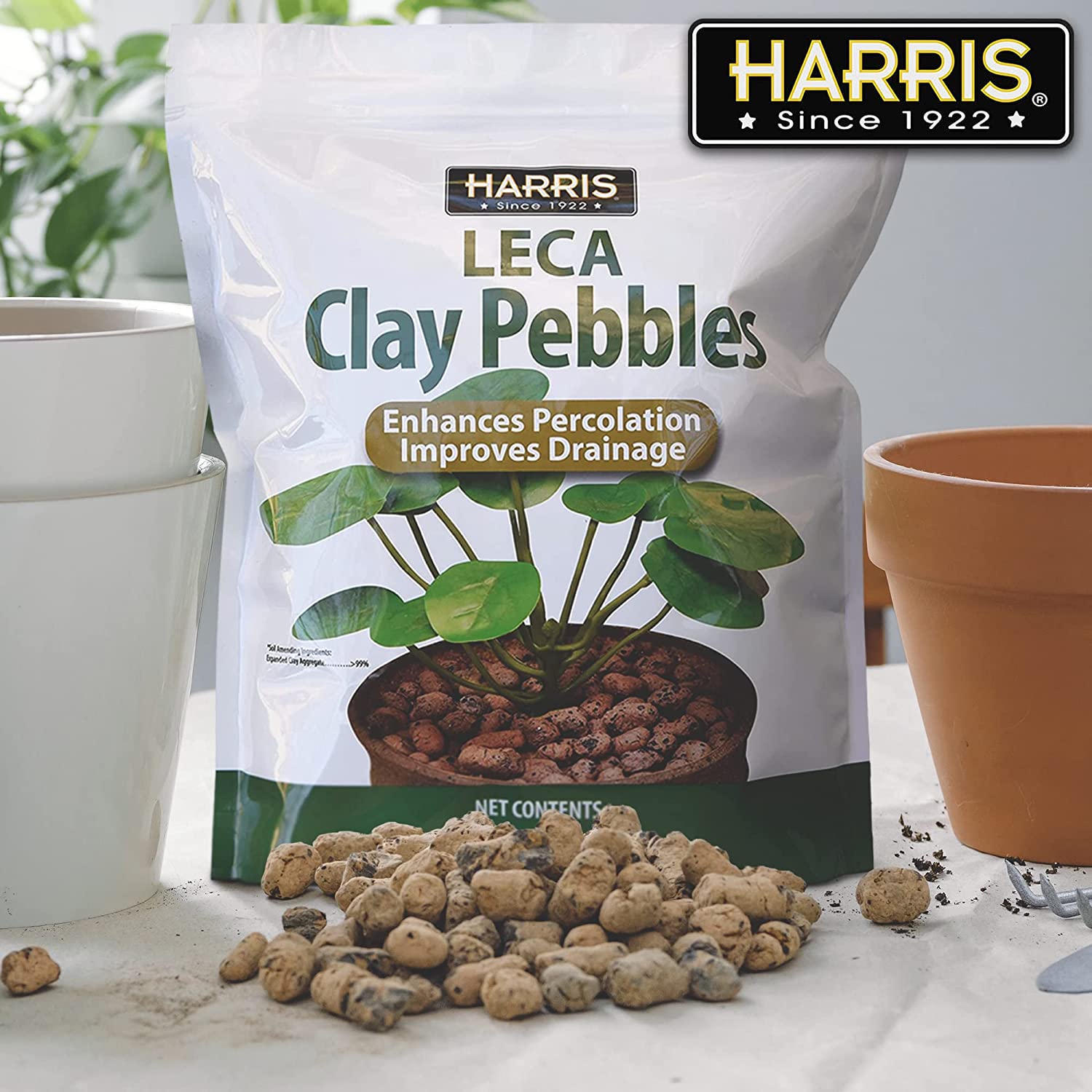 Harris LECA Expanded Clay Pebbles for Plants, 2.5lb for Indoor, Outdoo - PF  Harris