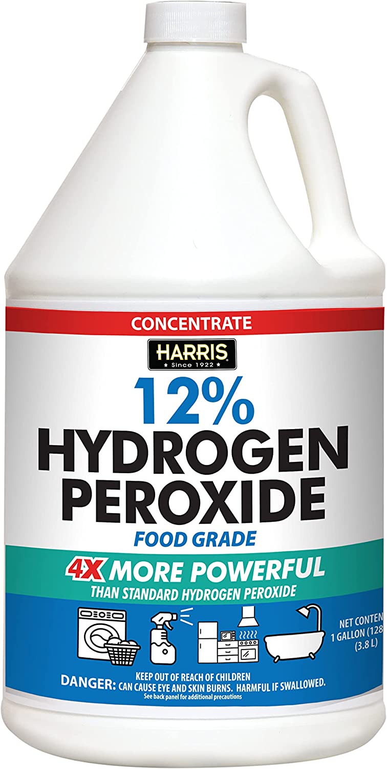 Pack of 2 Hydrogen Peroxide 12 Percent Aqueous Solution - Food Grade, 16 Fl  Oz - Viva Doria