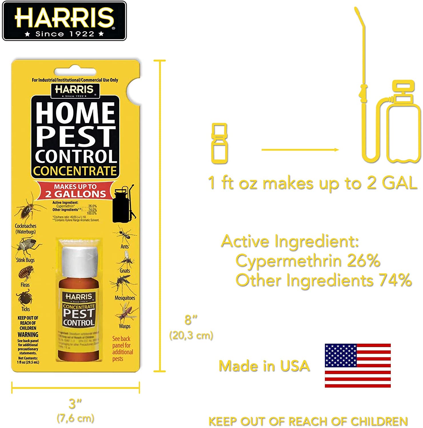 Harris Home Pest Control Concentrate 1 Fl Oz Pf Harris 1290