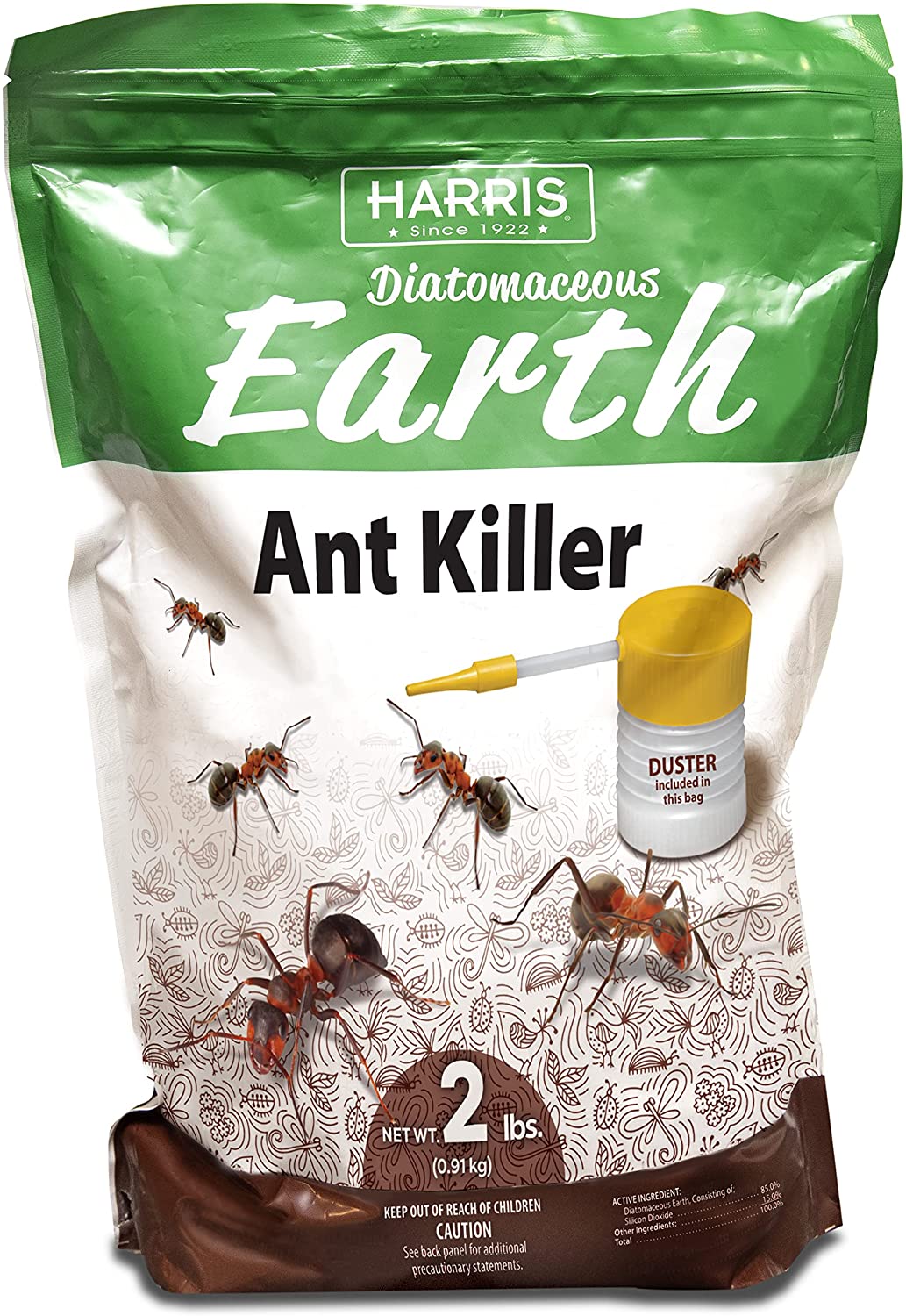 Harris Diatomaceous Earth Ant Killer Powder (2lb) with Duster Applicator