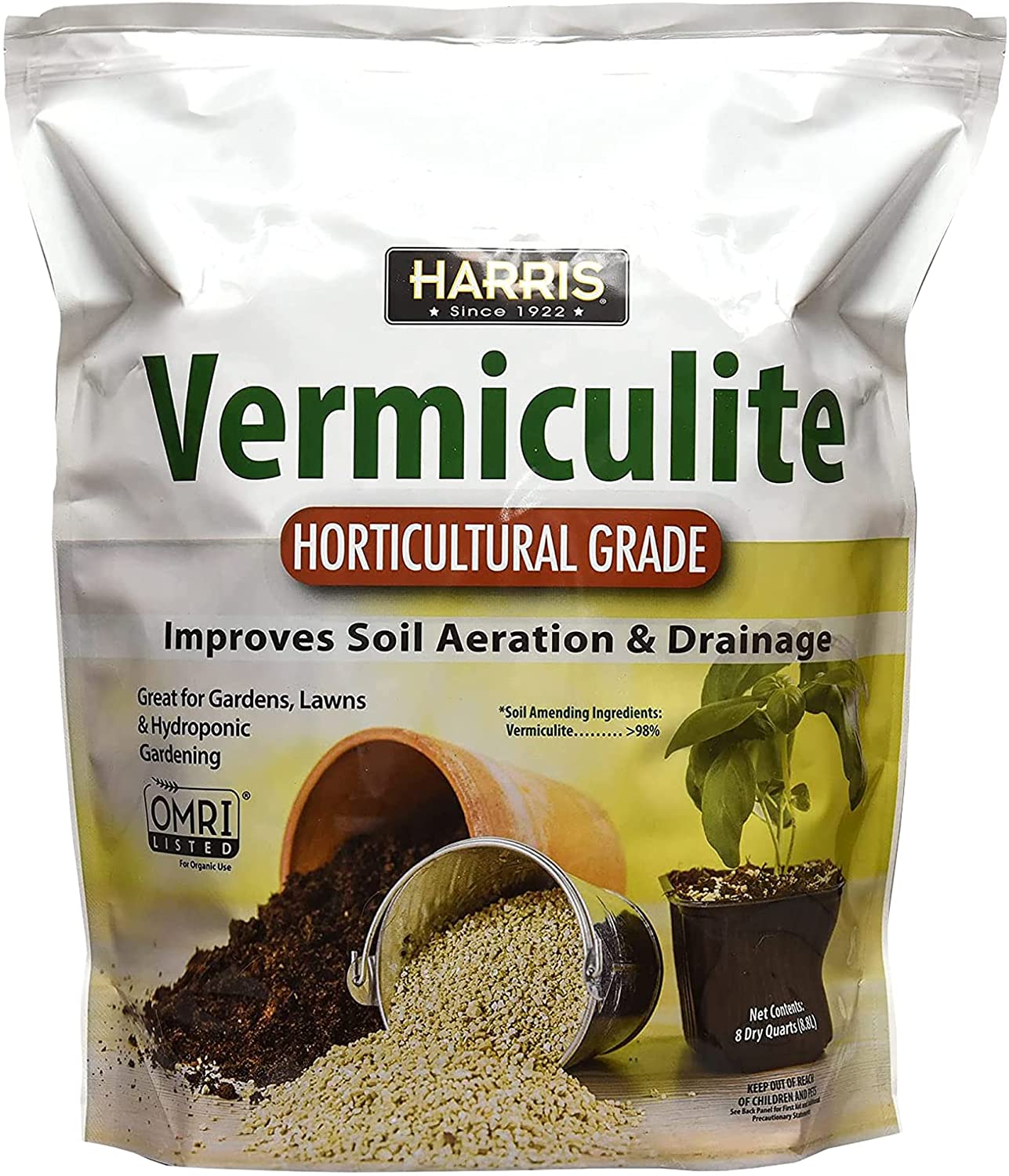 Vermiculite Grossière - Fabriqué aux États-Unis pour Tous les Plantes  Extérieures D'intérieur et Jardins De Fleurs - Amendment de Sol Horticole