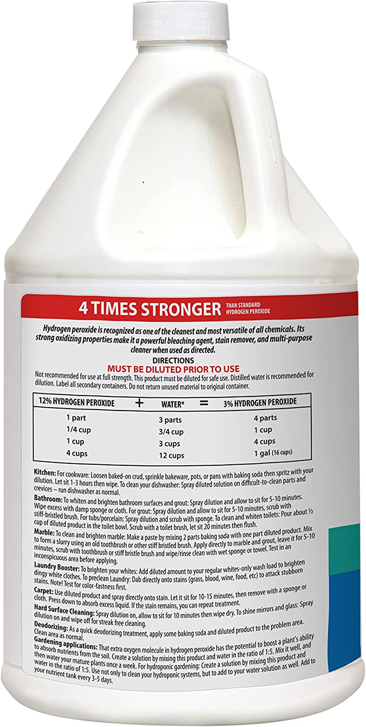 Harris 12% Concentrated Food Grade Hydrogen Peroxide, 128oz, for