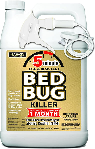 HARRIS 5 Minute Bed Bug Killer, Odorless and Non Staining Formula (128oz)