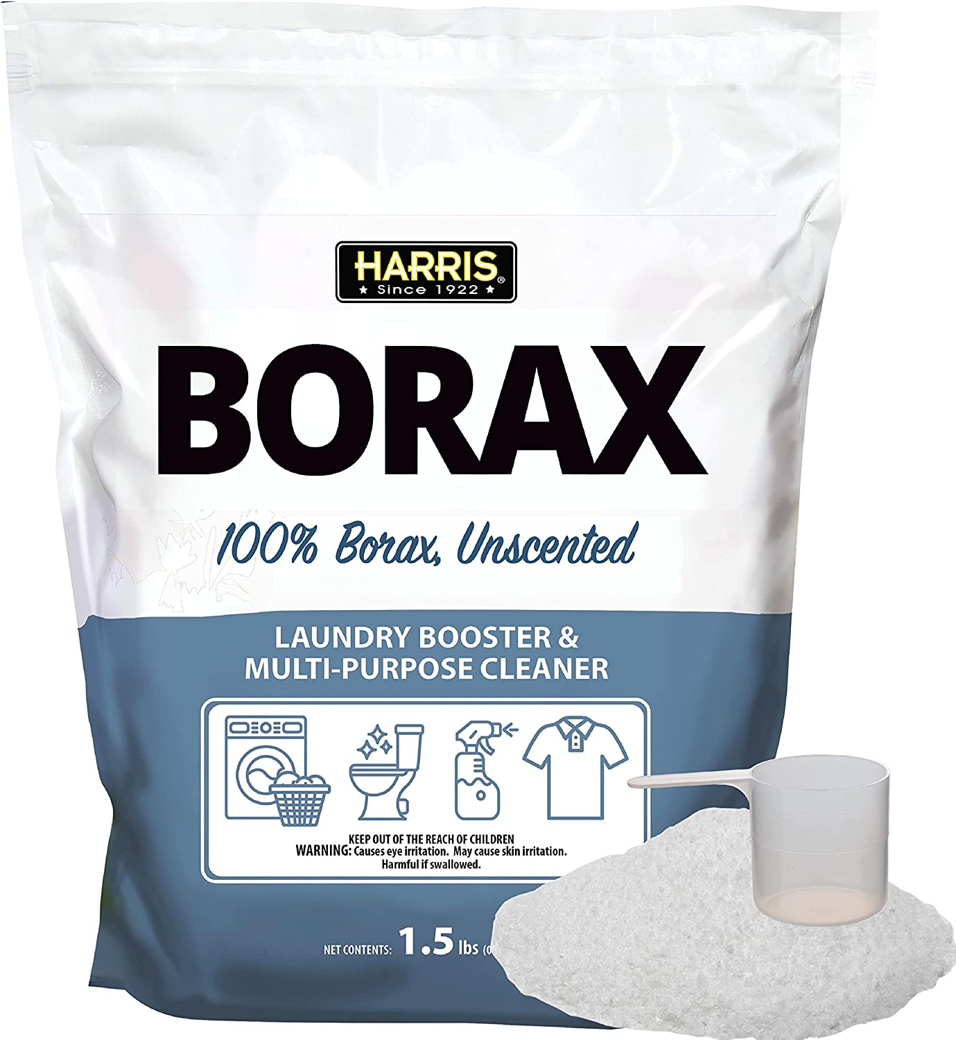 Harris Borax Laundry Booster and Multipurpose Cleaner, 1.5lb