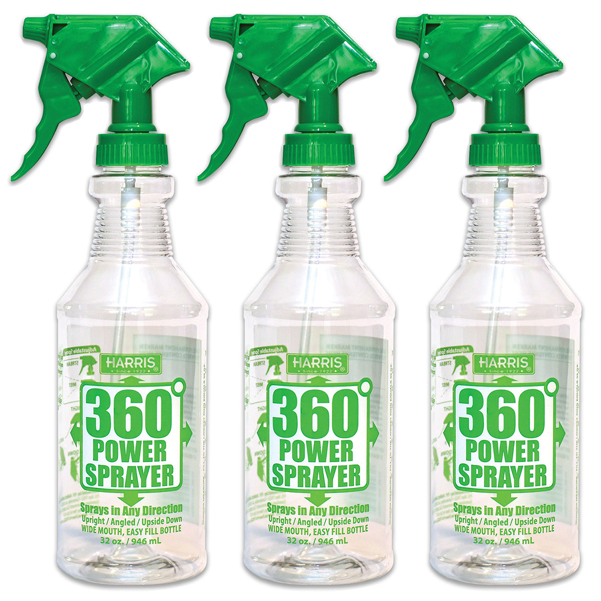 12-pack 32 Oz. Heavy Duty Chemical Resistant Spray Bottles for Cleaners,  Bleach