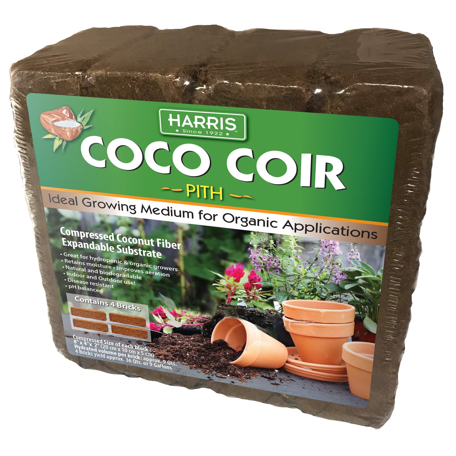  Compressed Coco Coir Perlite Mix, 4.5 KG/10 Lb